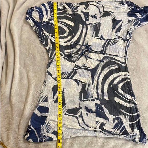 Weston Wear at Anthropologie Blue Cold Shoulder Short Sleeve Swim Coverup - Picture 8 of 8